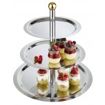 Etagere -Finesse-, 3-stufig ca. Ø 48/38/32 cm, Höhe 50 cm
