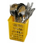 4 Besteckbehälter (gelb), B x T x H in mm: 110 x 110 x 150 (Angaben je Behälter)