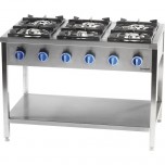 Gasherd Serie 700 - G30, 6-Brenner (3,5+2x5+2x7+9), 1200 x 700 x 850 mm (BxTxH)