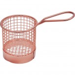 Servier-Frittierkorb rund, kupferfarben, Ø 8 cm, Höhe 8 cm