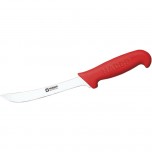 Stalgast Ausbeinmesser gebogen, HACCP, Griff rot, Stahlklinge 18,5 cm