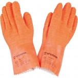 Latex-Handschuhe, fünf Finger, orange, Länge 30 cm