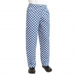 Chef Works Unisex Kochhose Easyfit blau weiß großkariert L