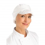 Whites Bäckermütze mit Haarnetz weiß