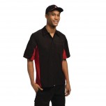 Colour by Chef Works Unisex Kontrast Hemd schwarz und rot L