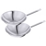 Wok Edelstahl mehrschichtig runder Boden