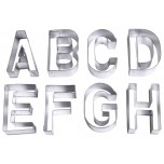Ausstecher 'BUCHSTABEN', groß 26 Stück, aus Weißblech