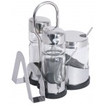 Menage Salz/Pfeffer/Senf mit Kartenhalter