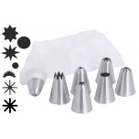 Spritztüllen-Set mit 7 Tüllen und Spritzbeutel