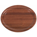 Holz-Tablett, oval, rutschfest, 26x20 cm
