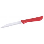 Küchenmesser mit rotem Griff, Wellenschliff