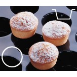 Backmatte Minimuffins 51x29 mm Flexipan, schwarz, 60 x 40 cm