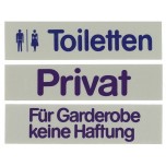 Wortschild TOILETTEN 