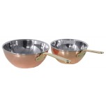 Wok 12 cm aus Kupfer/Edelstahl