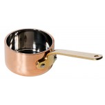 Stielkasserolle 5 cm flach aus Kupfer/Edelstahl