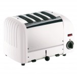 Dualit Toaster 4 Edelstahl + weiß