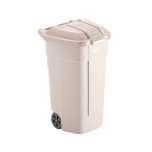 Rubbermaid mobiler Abfallcontainer mit beigem Deckel 100L