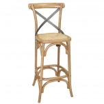 Bolero Holzbarhocker mit gekreuzter Rückenlehne