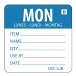 Vogue auflösbare Etiketten Montag blau