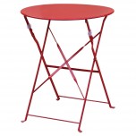 Bolero klappbarer Stahltisch rund 60cm rot
