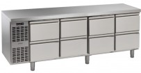 Kühltisch, 4 Abteile, steckerfertig, mit 8 Schubladen 1/2 Korpushöhe: 650 mm, Tiefe: 700 mm