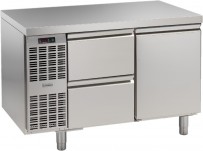 Tiefkühltisch, steckerfertig, 1 Tür, 2 Schubladen 1/2 Korpushöhe: 650 mm, Tiefe: 700 mm