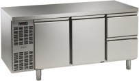 Tiefkühltisch, steckerfertig, 2 Türen, 2 Schubladen 1/2 Korpushöhe: 650 mm, Tiefe: 700 mm