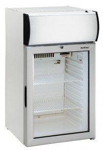 Umluft-Gewerbekühlschrank, mit Glastür und Werbe-Display