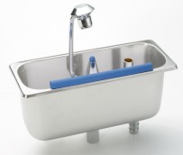 Portionierspüle Typ 5416,, Edelstahl, einbaufähig, mit Portionierdusche und Wasserablauf