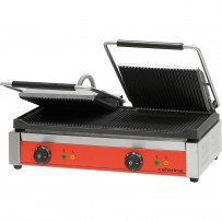 Doppel-Kontaktgrill CATERINA, unten gerillt/oben gerillt, 610 x 390 x 270 mm (BxTxH)