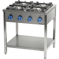 Gasherd Serie 900 - 4-Brenner (3,5+5+2x7), 22,5 kW, G30, 900 x 900 x 850 mm (BxTxH)