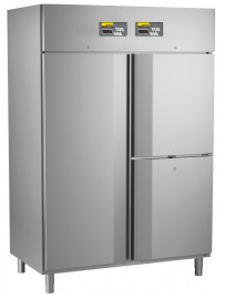 Kühl- / Tiefkühlkombination, steckerfertig, für GN 2/1, mit getrennt regelbarem Tiefkühlabteil und 2 Kühlabteilen