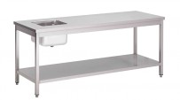 Gastro M Arbeitstisch mit Spülbecken 1200x700x850mm