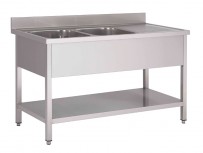 Gastro M Spültisch Doppelbecken 1600x700x850mm
