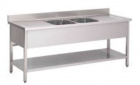 Gastro M Spültisch Doppelbecken 2000x700x850mm