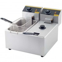 GREDIL Fritteuse mit zwei Becken, 2 x 3 Liter, Abmessung 360 x 420 x 270 mm (BxTxH)