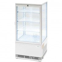 Kühlvitrine mit LED-Innenbeleuchtung, 78 Liter, weiß, Abmessung 428 x 386 x 960 mm (BxTxH)