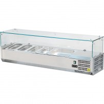 Pizzakühlaufsatz, für 6 x GN 1/4 (150 mm), Abmessung 1400 x 355 x 435 mm (BxTxH)