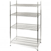 Regalböden aus verchromten Stahl, Traglast 200 kg, Abmessung 1060 x 610 mm (BxT)