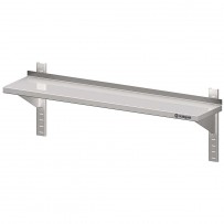 Wandbord mit Konsolen und Wandschienen 1200x300x400 mm höhenverstellbar, verschweißt