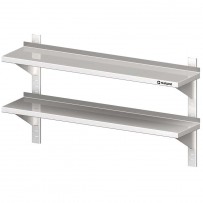 Doppel-Wandbord mit Konsolen und Wandschienen 1200x300x660 mm höhenverstellbar, verschweißt