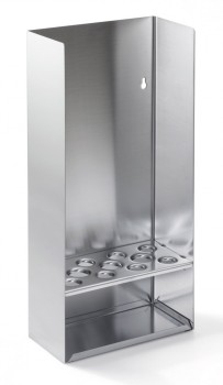 Eishörnchensilo 808,, inkl. Wandaufhängung aus Edelstahl 18/10, mit herausnehmbarem Krümelblech Lochanzahl 8 x Ø 26 mm, 3 x Ø 31 mm, Fläche B x T in mm: 240 x 120, Höhe in mm: 480