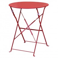 Bolero klappbarer Stahltisch rund 60cm rot