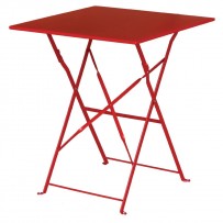 Bolero roter Terassentisch aus Stahl viereckig