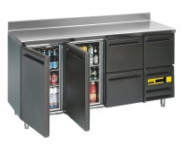 Snack-/Rückbuffetkühltisch, steckerfertig, 2 Türen Korpushöhe: 810 mm, Tiefe: 600 mm