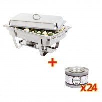 SONDERANGEBOT Milan Chafing Dish mit 24x Brennpastengel