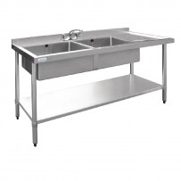 Vogue Spültisch 150cm 2 Becken links
