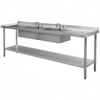 Vogue Spültisch 240cm 2 Becken in der Mitte